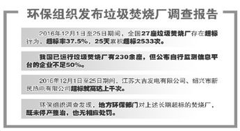環(huán)保組織曝光 27座垃圾焚燒廠25天違規(guī)排放2533次，市容環(huán)境測(cè)評(píng)亟待加強(qiáng)第三方監(jiān)督